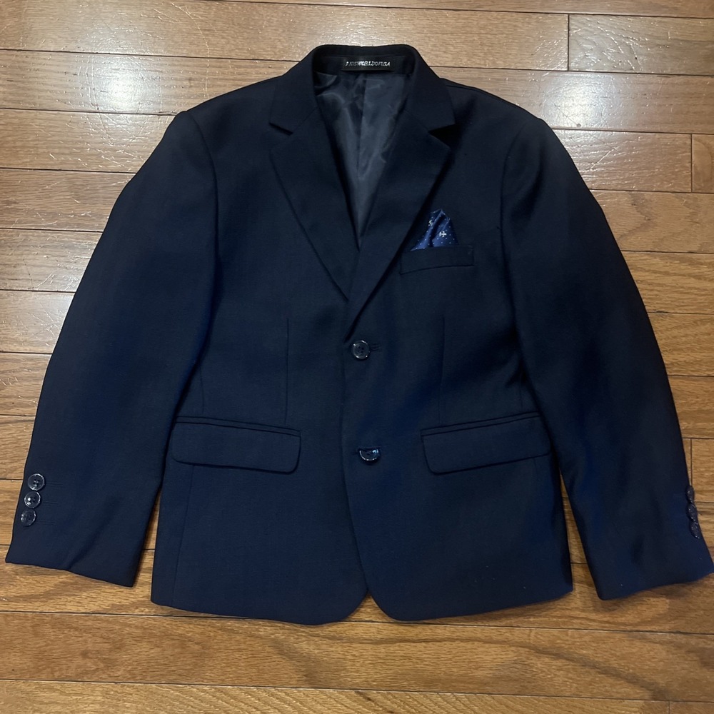 KW Kids World USA Boys Navy Blue Blazer Sport Coat 2 Button Size 8 Estimate